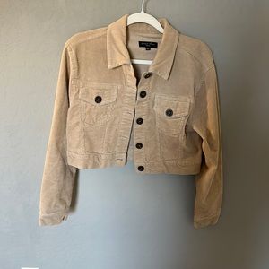 Cropped button-up corduroy jacket